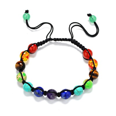 Chakra mala beads energy volcanic stone beaded bracelets