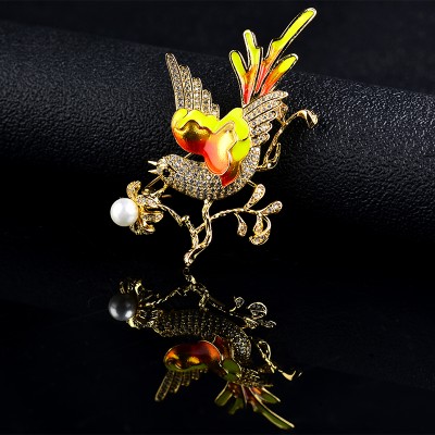 2020 new style rhinestone brooch clasp wedding bird brooch ladies fashion brooches for suits