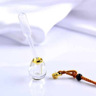 24mm Waterdrop Round Shape Crystal perfume glass bottle essential oil pendant necklace