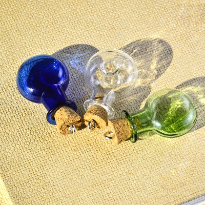 Transparent Blue Green Empty Mini Glass Jars With Lid Cork Stoppers For DIY Craft Decoration