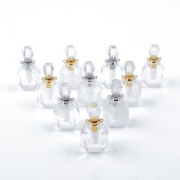 DIY necklace pendant hanging chain pendant double ring 0.5ML white crystal stone perfume bottle gemstone car diffuser bottle