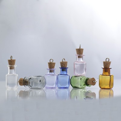 Hand Made Square Message Vials Cork Stopper Hot Sale Wishing Bottle Glass Jars Mini Cheap Small DIY Popular Containers