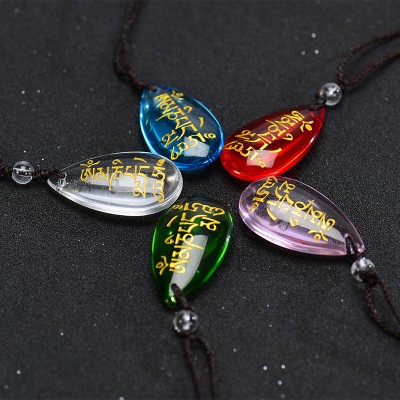 Gift crystal necklace cremation buddhist jewelry custom pendant necklace