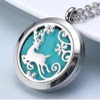 Custom 316L stainless steel hollow out aroma diffuser pendant necklace