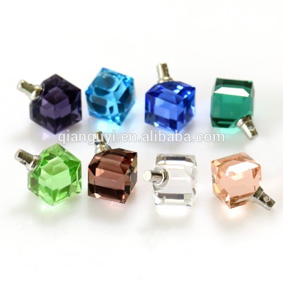 DIY square shape various color crystal pendant beads for DIY jewelry making