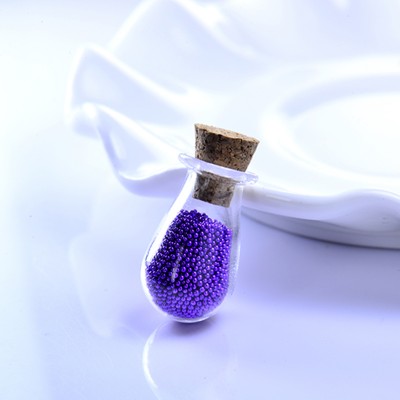 Hand-made Colorful Glass Vial Pendant Rice Mini Glass Bottle Necklace