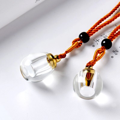 Crystal Quartz Clear Essential Oils Necklace Perfume Bottle Pendant Necklace  For Jewelry Women Gift